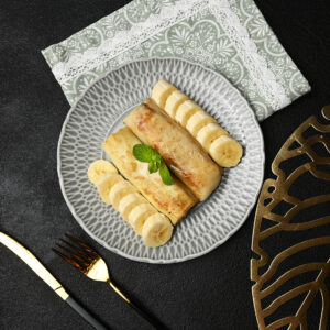 Banana and condensed milk crepes