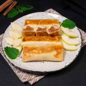 Caramelized apple crepes