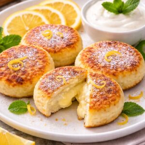 Syrnyky with Lemon Cream