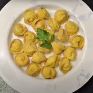 Corn-flour chicken pelmeni (dumplings)