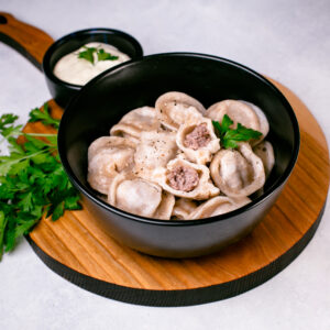 Pork and beef pelmeni (dumplings)