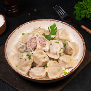 Turkey pelmeni (dumplings)