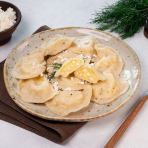Potato and cheese varenyky (Pierogi)