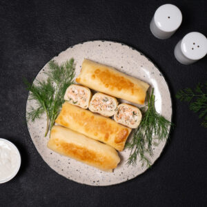 Salmon and cheese crepes