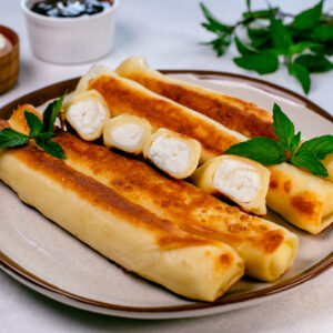 Sweet cheese crepes